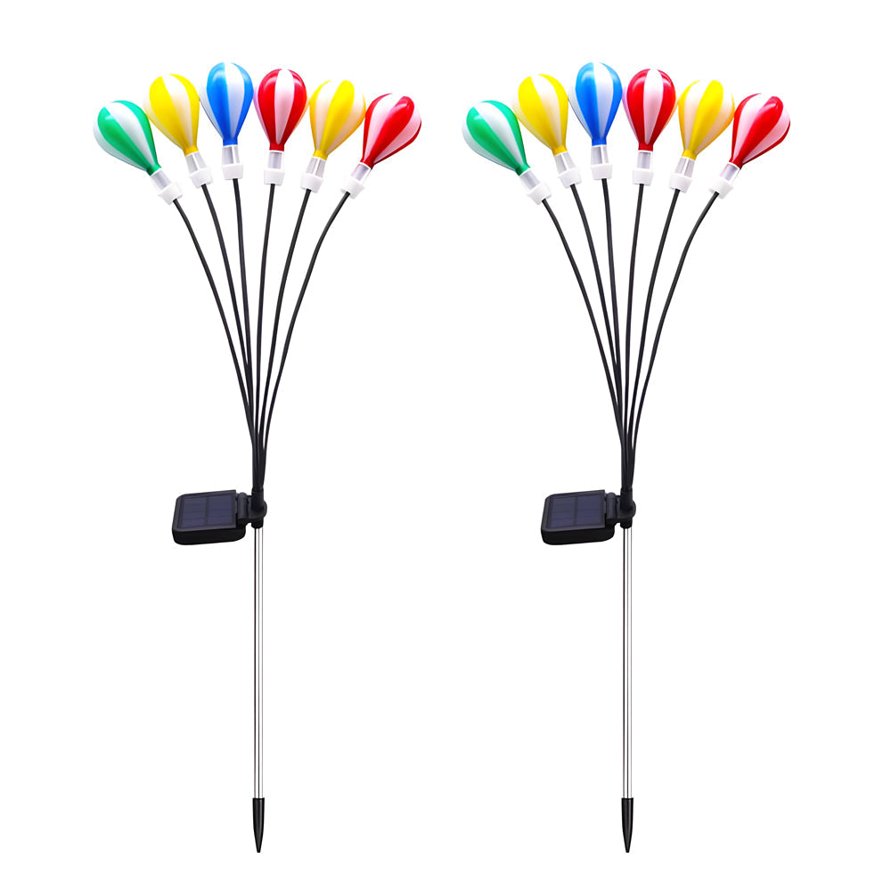2 PCS Solar Swinging 6LED Taavita Balloon Swaying Light Garden Stake Lights