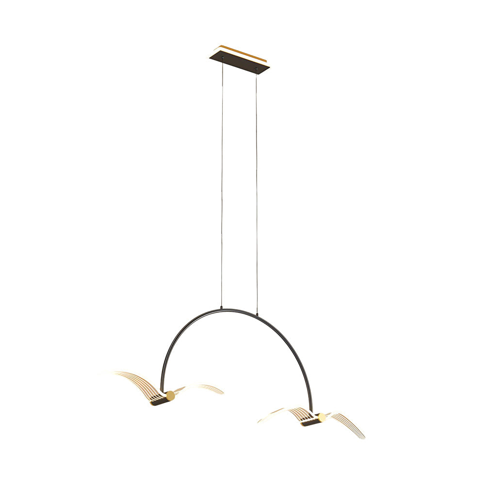 2/4-Light Modern LED Acrylic Seagull Linear Chandelier for Dining Room