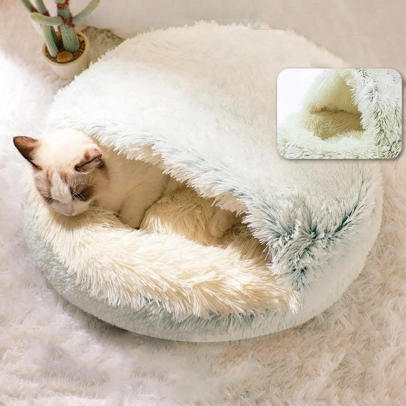 Plush Round Calming Cat Cave