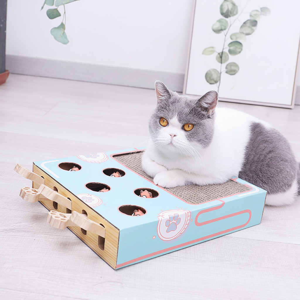 Interactive Cat Playground with Scratching Zone & Toy