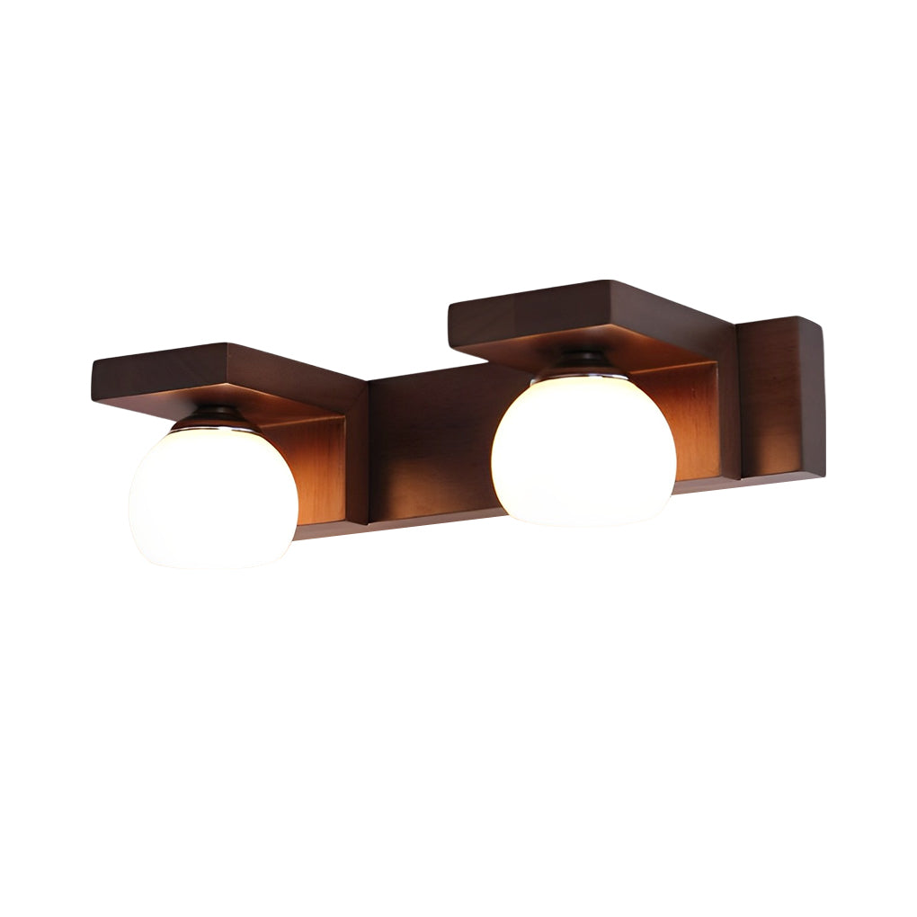 2/3 Light Wood Adjustable Spotlights LED Bathroom Vanity Light Mirror Bath Bar