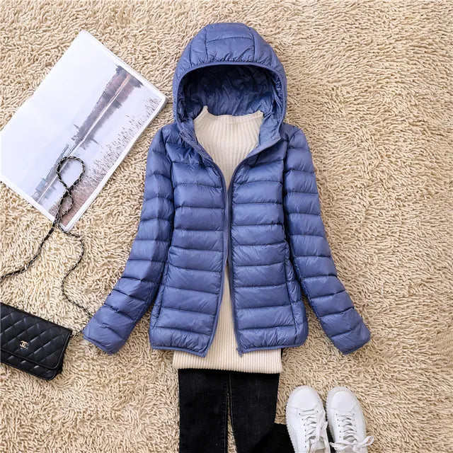 Women’s Hooded Puffer Jacket | Featherlight Down Insulation | Easily Packable | Stylish Winter Warmth