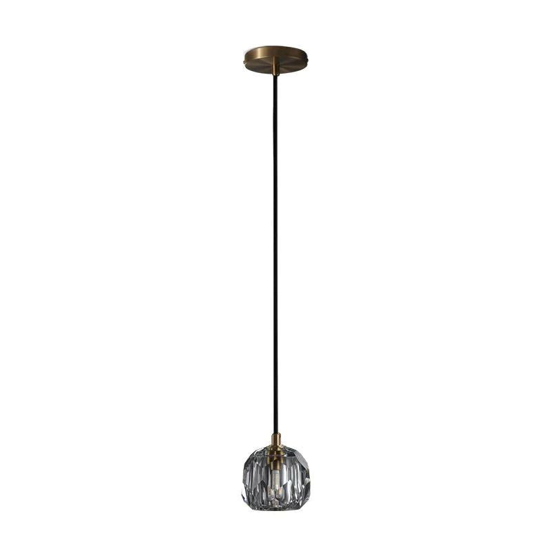 Liora — Handcrafted Crystal and Brass Pendant Light with Adjustable Design