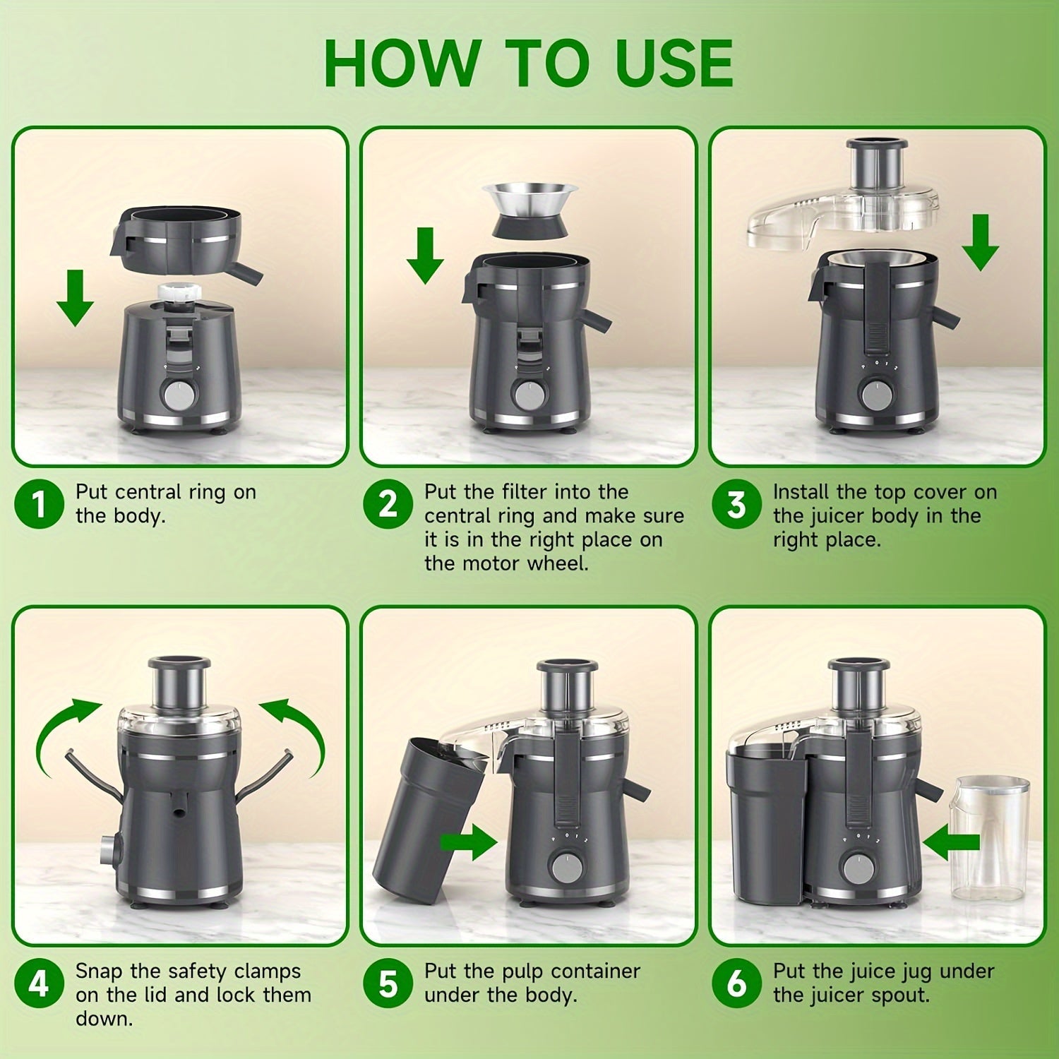 500W Fresh Press Juicer for Fruits & Vegetables – Effortless Cleanup