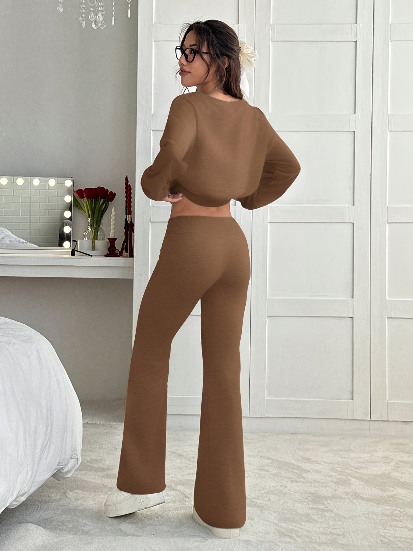 Women’s Sweatshirt Set | Rib-Knit | Cozy Warm Comfort | Polyester