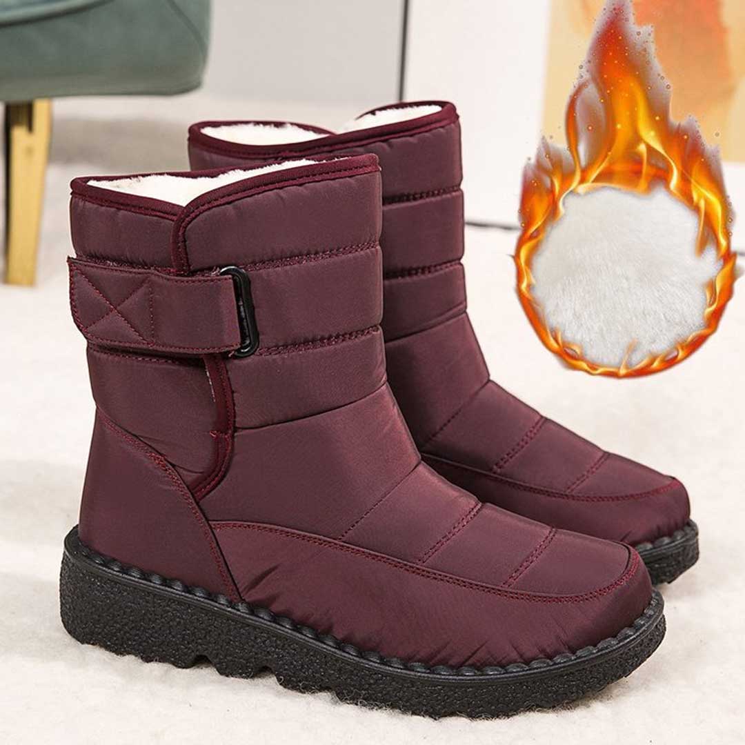 Women’s Waterproof Winter Boots | Quilted Insulated Design | Non-Slip Polyurethane Sole | Adjustable Buckle Strap