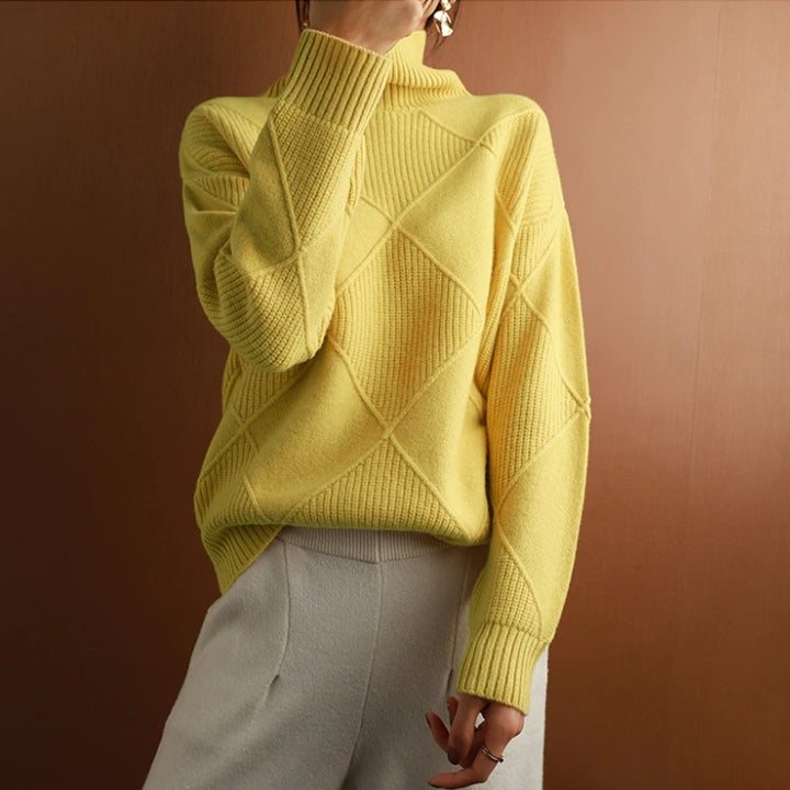 Women’s Knit Sweater | High Turtleneck | Wool Fabric | Comfortable Warm Fit