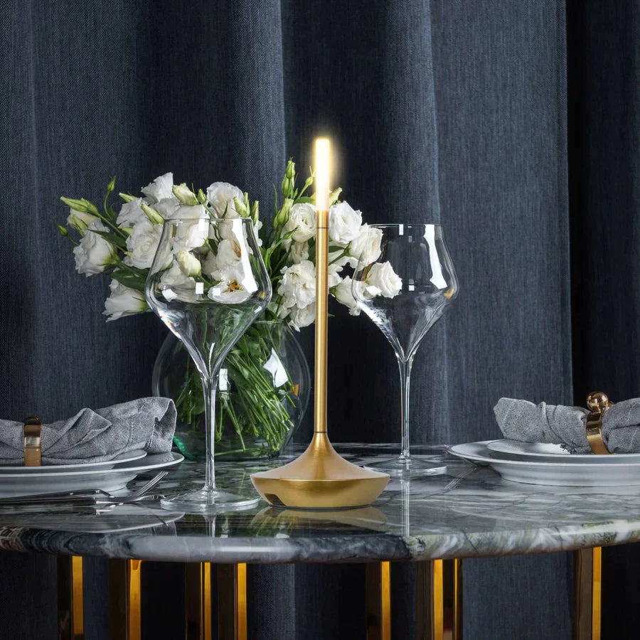 Rechargeable LED Candlestick Lamp | Adjustable Dimming & Warm Light | Aluminum Alloy | Long Battery Life