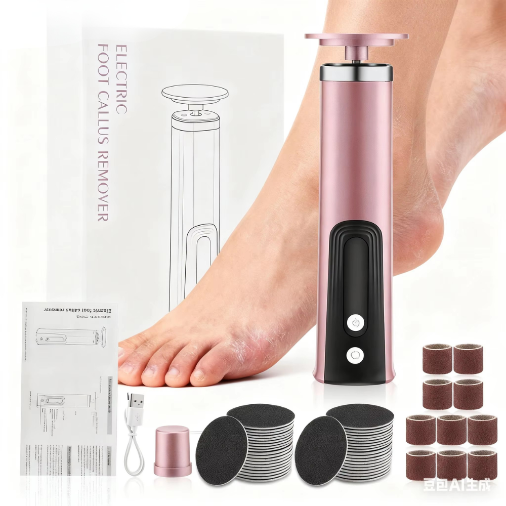 Cordless Rechargeable Pedicure Device - 2-in-1 Callus Remover & Nail File