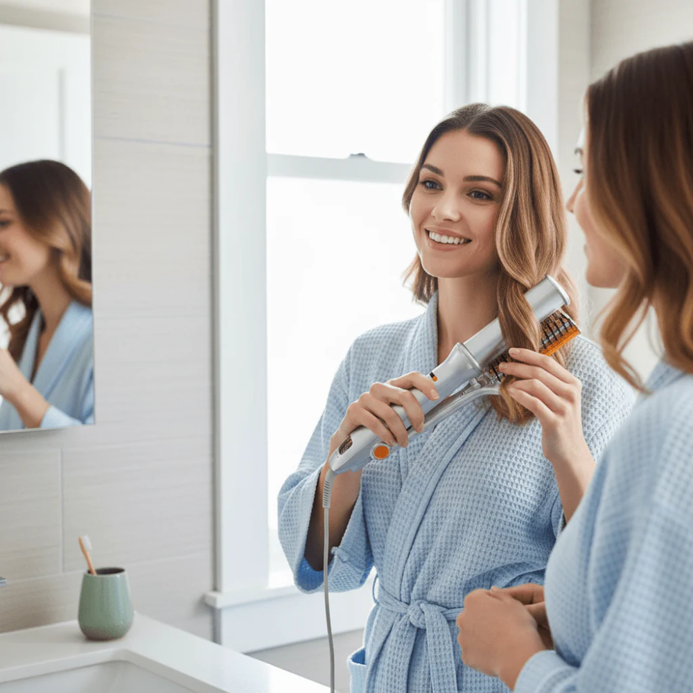 Rotating Hot Air Brush for Styling and Volume - 2-in-1 Tool