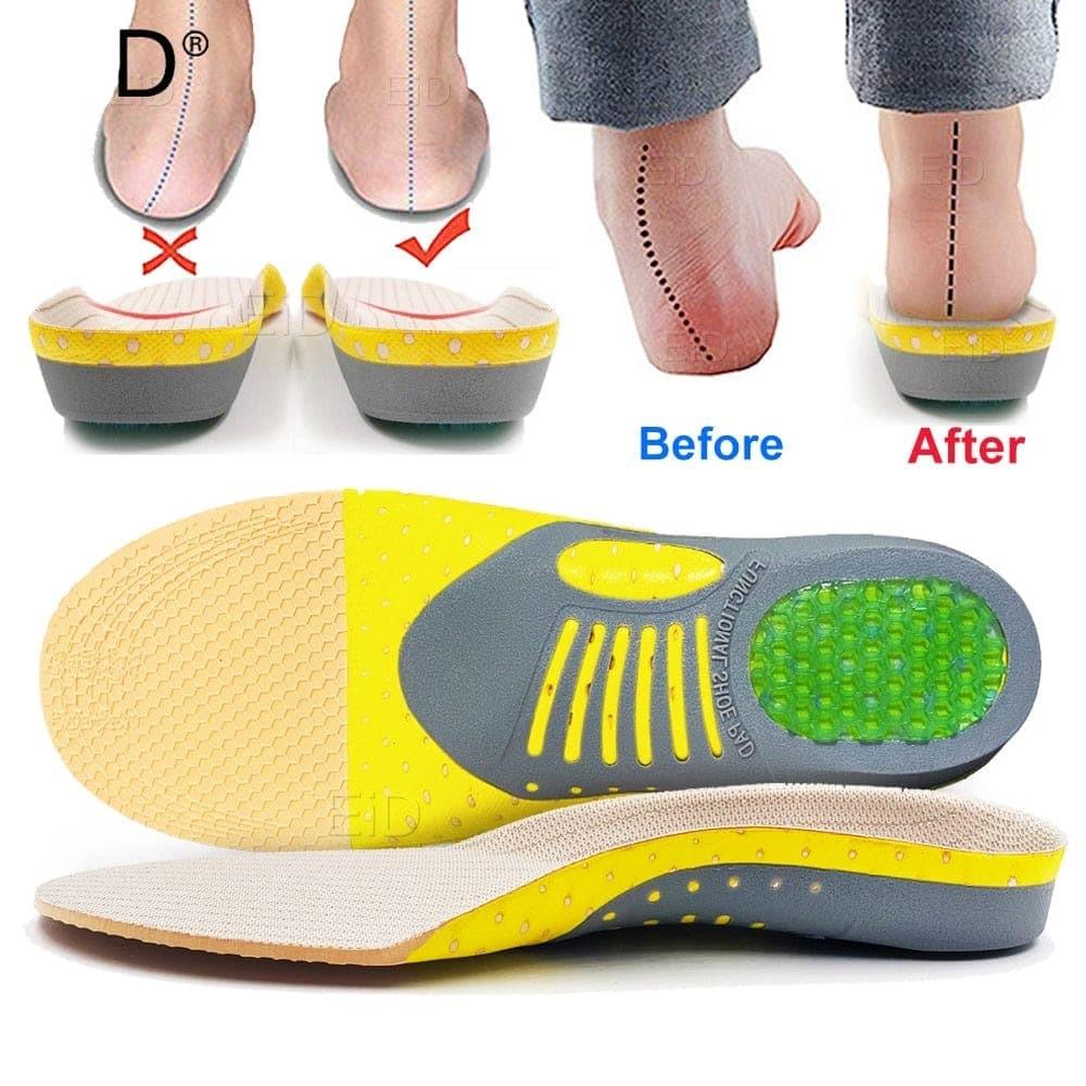 2 Pack Gel Insoles for Flat Feet and Plantar Fasciitis Relief