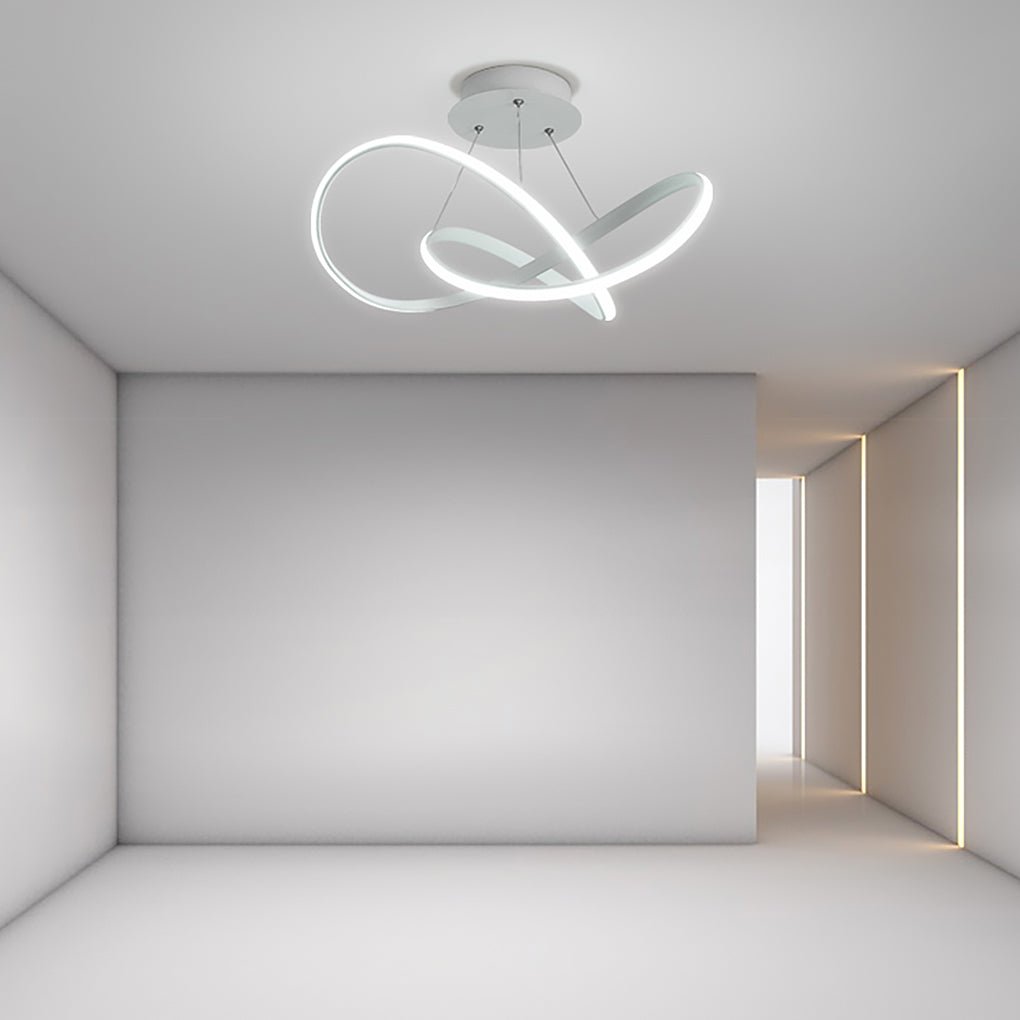 20'' Modern LED Ribbon Flush Mount Ceiling Lights for Living Room