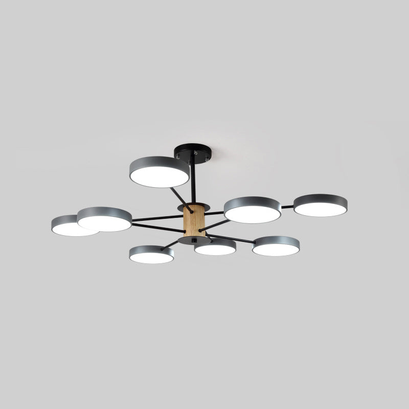 Minimal LED Ceiling Lighting Circle Semi Flush Light with Acrylic Shade for Living Room 6 Green Clearhalo 'Ceiling Lights' 'Close To Ceiling Lights' 'Close to ceiling' 'Semi-flushmount' Lighting' 2011146