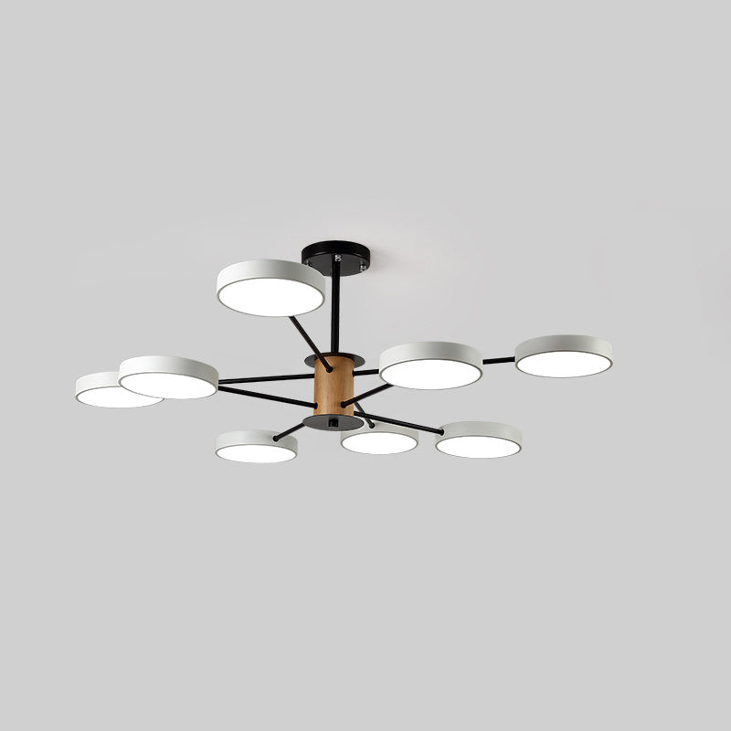 Minimal LED Ceiling Lighting Circle Semi Flush Light with Acrylic Shade for Living Room 8 Green Clearhalo 'Ceiling Lights' 'Close To Ceiling Lights' 'Close to ceiling' 'Semi-flushmount' Lighting' 2011145