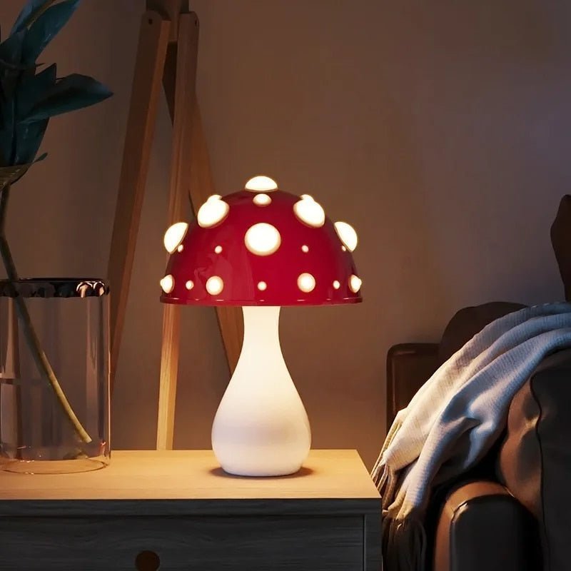 Mushroom-Inspired LED Table Lamp for Cozy Modern Spaces
