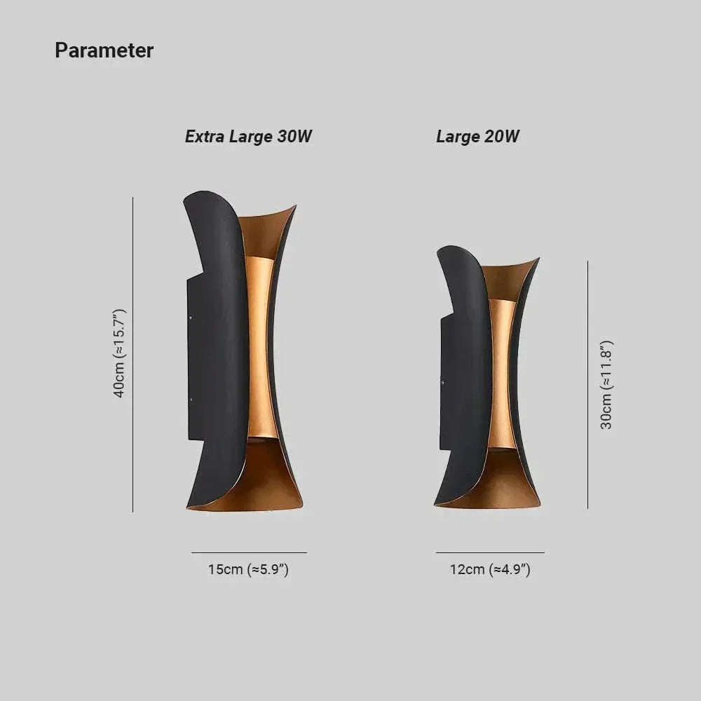 SleekWave Curved LED Outdoor Wall Light with Weatherproof Design