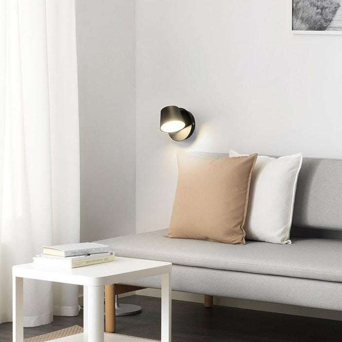 Taavita contemporary minimalist matte rotating aluminum LED reading wall lamp for bedroom