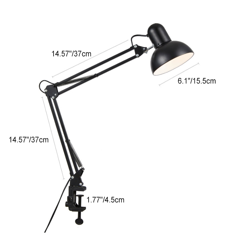 Modern Minimalistic Retractable Long Arm Clip Iron ABS 1-Light Table Lamp for Bedroom