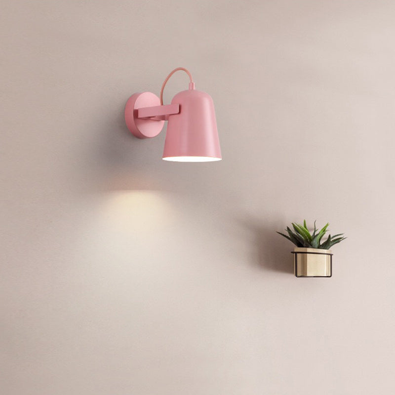 Taavita 1-Light Wall Lamp - Bell Shape Red Wall Mount Fixture with Metal Shade for Living Room