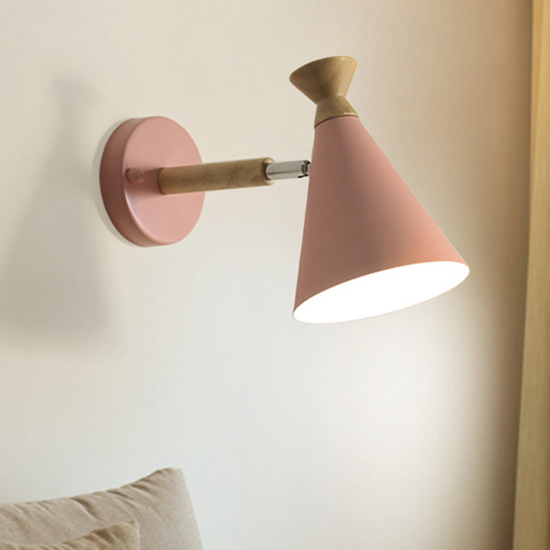Taavita Conical Contemporary Wall Mounted Lamp with Wood Top - 1 Bulb Wall Lighting Ideas