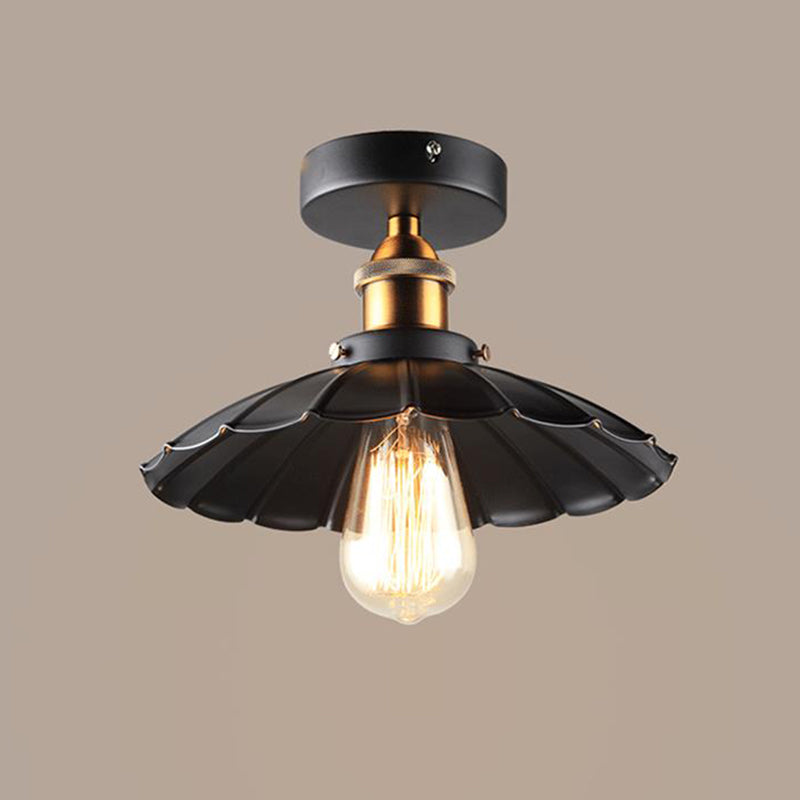Taavita Semi Mount Tapered 1-Head Close to Ceiling Lighting Factory Iron Dining Room Light