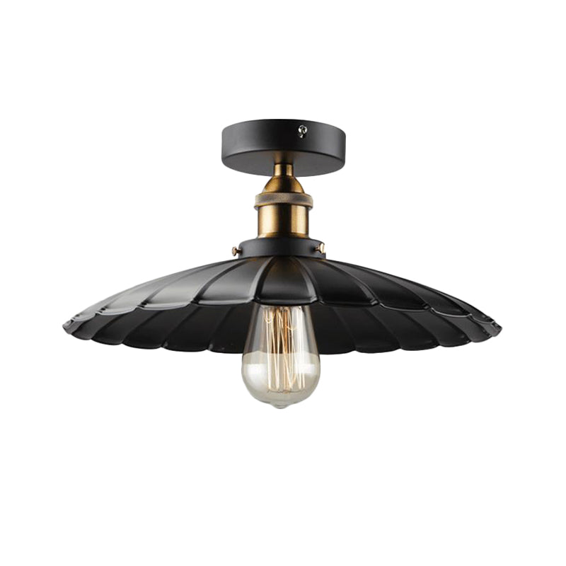 Taavita Semi Mount Tapered 1-Head Close to Ceiling Lighting Factory Iron Dining Room Light