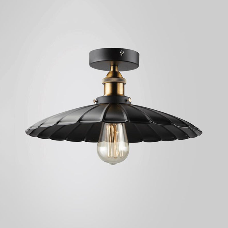 Taavita Semi Mount Tapered 1-Head Close to Ceiling Lighting Factory Iron Dining Room Light