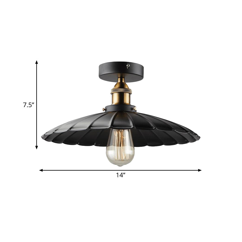 Taavita Semi Mount Tapered 1-Head Close to Ceiling Lighting Factory Iron Dining Room Light