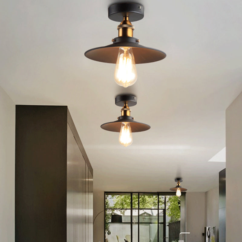Taavita Semi Mount Tapered 1-Head Close to Ceiling Lighting Factory Iron Dining Room Light