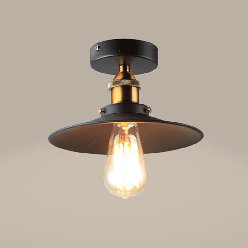 Taavita Semi Mount Tapered 1-Head Close to Ceiling Lighting Factory Iron Dining Room Light
