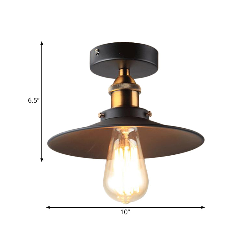 Taavita Semi Mount Tapered 1-Head Close to Ceiling Lighting Factory Iron Dining Room Light