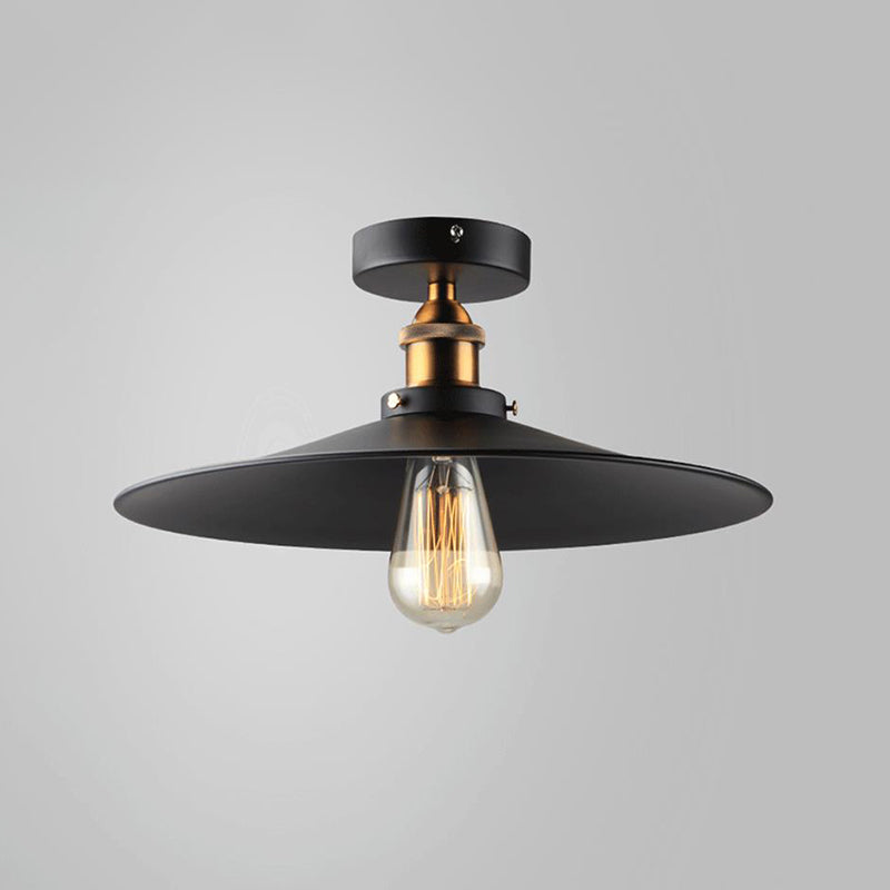Taavita Semi Mount Tapered 1-Head Close to Ceiling Lighting Factory Iron Dining Room Light