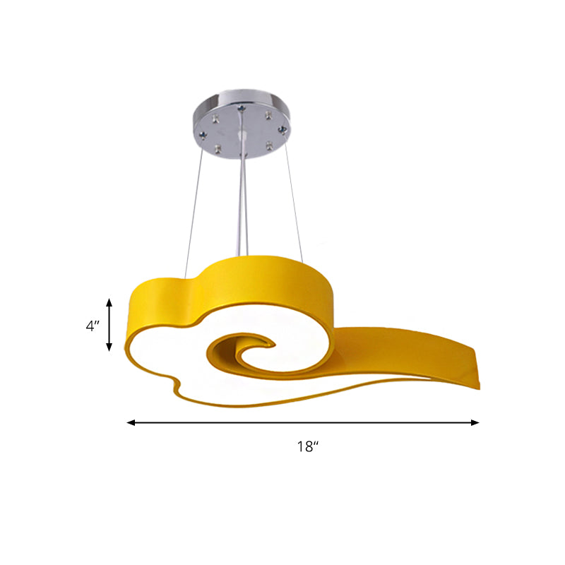 18" / 22.5" Wide Cloud Cover Herb Pasta - Acrylic - LED Hanging Light in Taavita for Children's Room, Third Gang/White Light