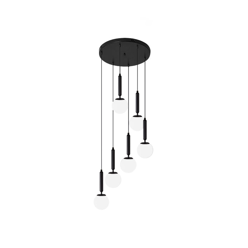 Taavita Glass Global Multiple Hanging Light Suspension Lighting Simplicity for Stairs