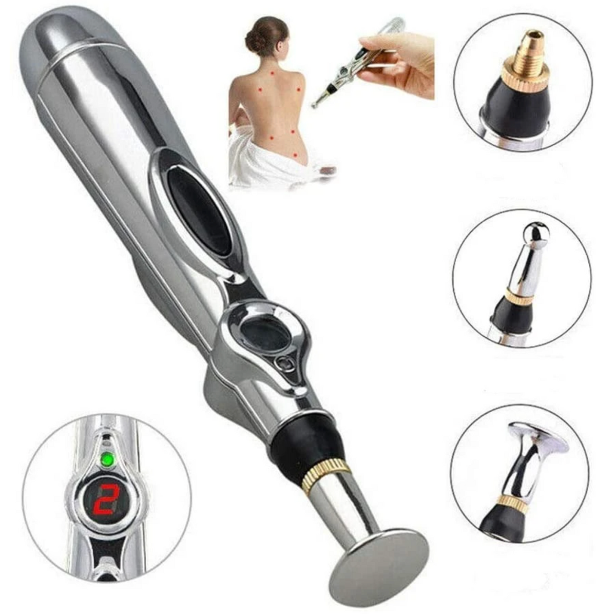Acupuncture Pen with Electric Functionality and 3 Replaceable Tips