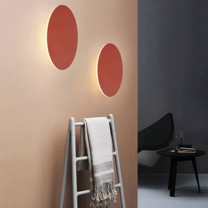 Nordic Style Macaron Colored Wall Light Round Metal Wall Sconce for Stair Foyer Clearhalo 'Wall Lamps & Sconces' 'Wall Lights' Lighting' 204712