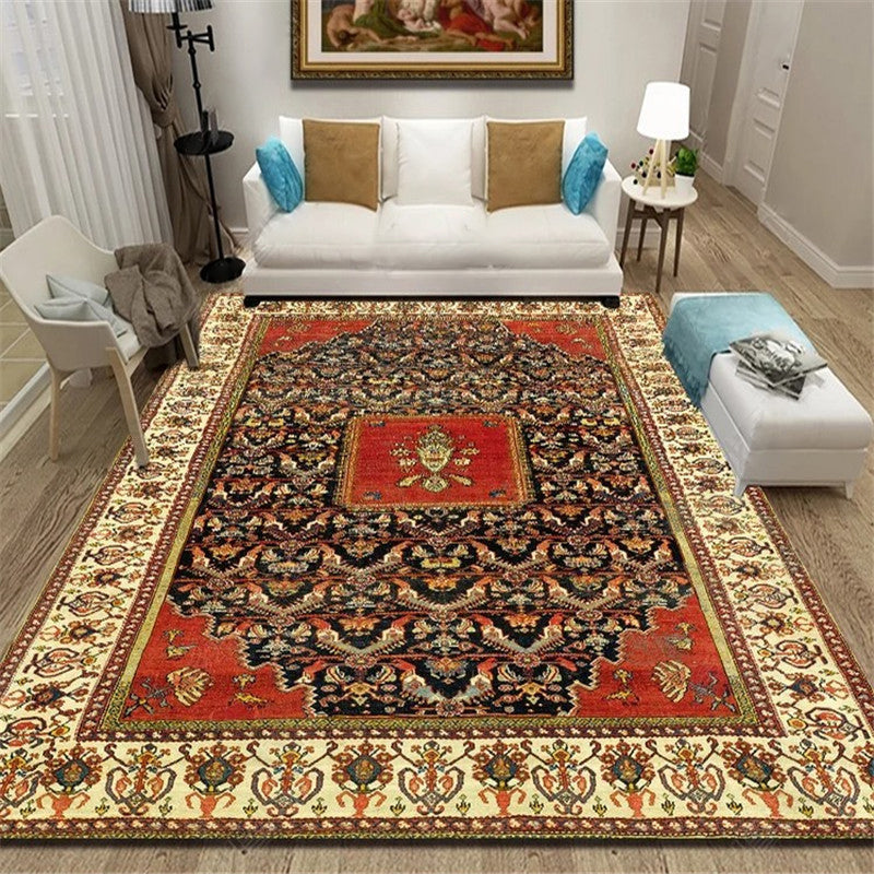 Persian Living Room Rug Multi Colored Geometric Carpet Polyester Pet Friendly Stain Resistant Anti-Slip Backing Rug with Braided Trim Clearhalo 'Area Rug' 'Moroccan' 'Rugs' Rug' 2059221