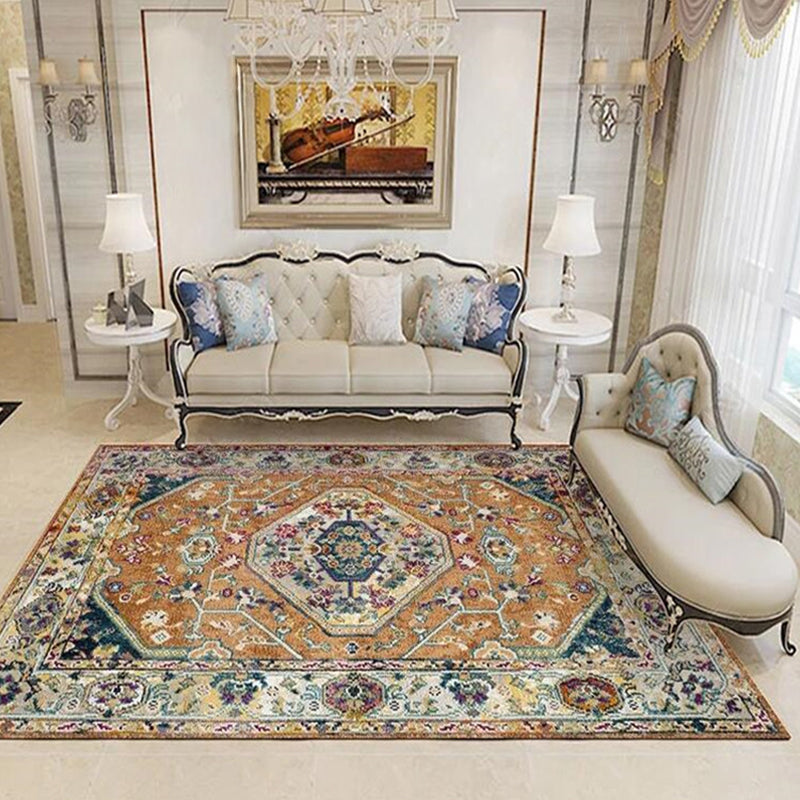 Persian Living Room Rug Multi Colored Geometric Carpet Polyester Pet Friendly Stain Resistant Anti-Slip Backing Rug with Braided Trim Red-Black Clearhalo 'Area Rug' 'Moroccan' 'Rugs' Rug' 2059227