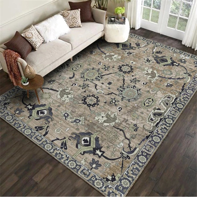 Persian Living Room Rug Multi Colored Geometric Carpet Polyester Pet Friendly Stain Resistant Anti-Slip Backing Rug with Braided Trim Blue-Purple Clearhalo 'Area Rug' 'Moroccan' 'Rugs' Rug' 2059236