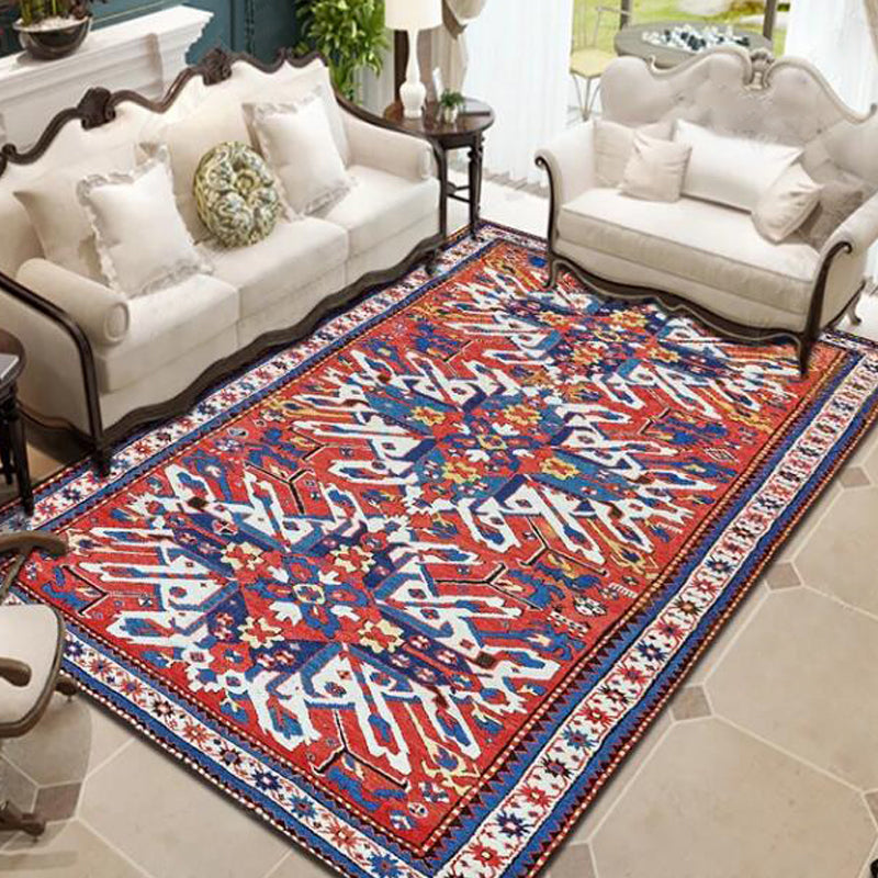 Taavita Geometric Multi-Colored Living Room Rug - Polyester, Pet Friendly, Stain Resistant, Anti-Slip Backing Carpet with Braided Trim