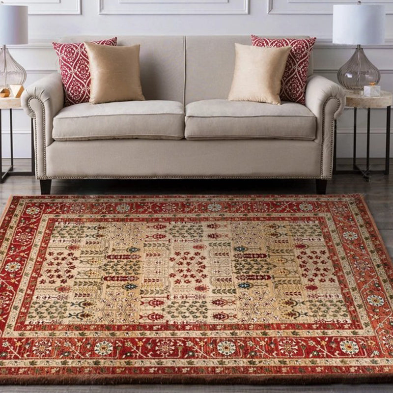 Persian Living Room Rug Multi Colored Geometric Carpet Polyester Pet Friendly Stain Resistant Anti-Slip Backing Rug with Braided Trim Gold Clearhalo 'Area Rug' 'Moroccan' 'Rugs' Rug' 2059249