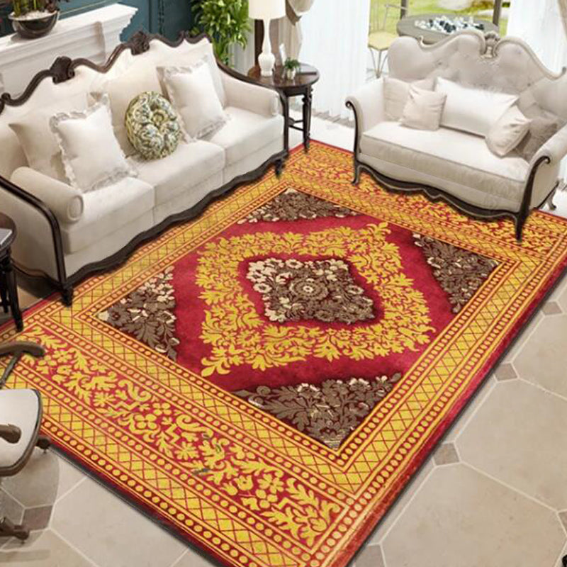Persian Living Room Rug Multi Colored Geometric Carpet Polyester Pet Friendly Stain Resistant Anti-Slip Backing Rug with Braided Trim Dark Gray-Black Clearhalo 'Area Rug' 'Moroccan' 'Rugs' Rug' 2059248