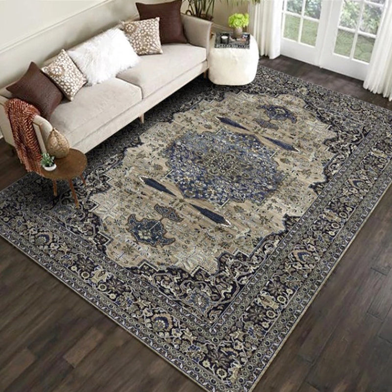 Persian Living Room Rug Multi Colored Geometric Carpet Polyester Pet Friendly Stain Resistant Anti-Slip Backing Rug with Braided Trim Orange-Yellow Clearhalo 'Area Rug' 'Moroccan' 'Rugs' Rug' 2059252