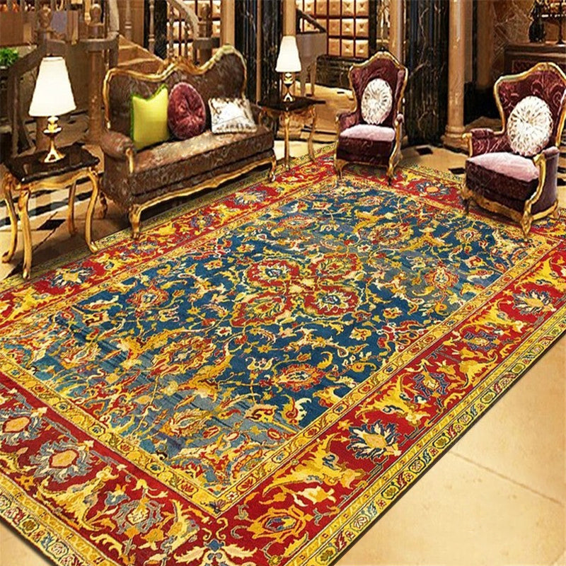 Persian Living Room Rug Multi Colored Geometric Carpet Polyester Pet Friendly Stain Resistant Anti-Slip Backing Rug with Braided Trim Pink-White Clearhalo 'Area Rug' 'Moroccan' 'Rugs' Rug' 2059219