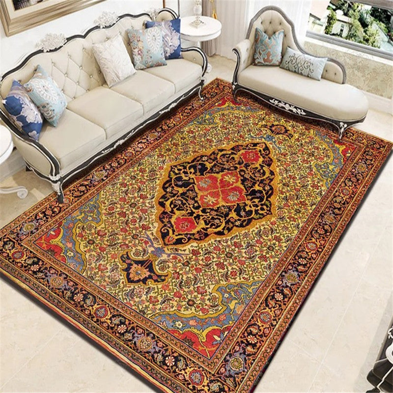 Persian Living Room Rug Multi Colored Geometric Carpet Polyester Pet Friendly Stain Resistant Anti-Slip Backing Rug with Braided Trim Ligth Gray-Red Clearhalo 'Area Rug' 'Moroccan' 'Rugs' Rug' 2059222