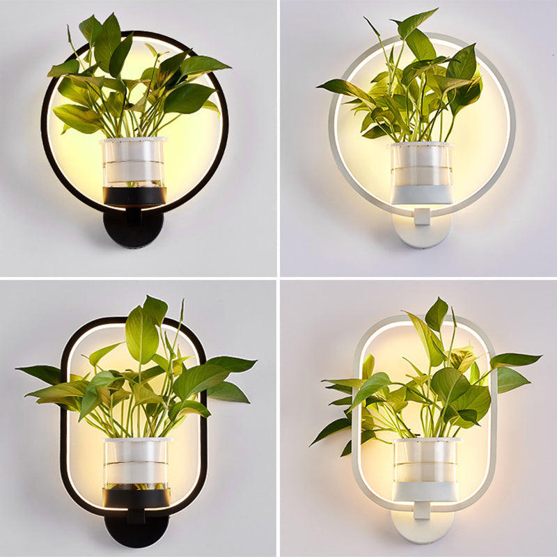 New Title: Taavita Geometric Ring Wall Sconce Light Living Room Planter Aluminum Minimalist Single LED Wall Mount Light
