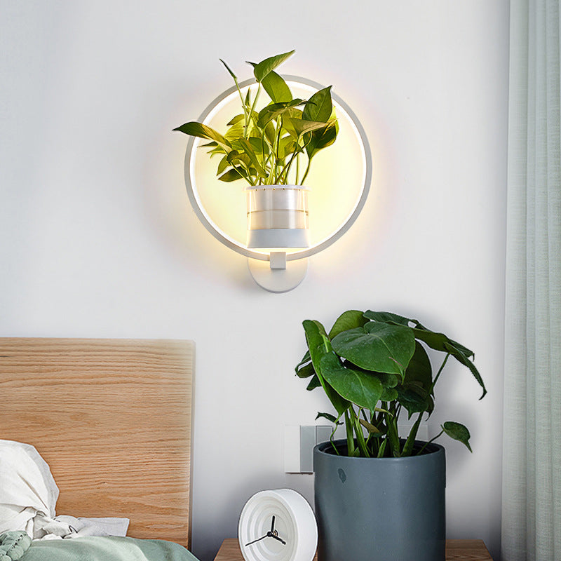 New Title: Taavita Geometric Ring Wall Sconce Light Living Room Planter Aluminum Minimalist Single LED Wall Mount Light
