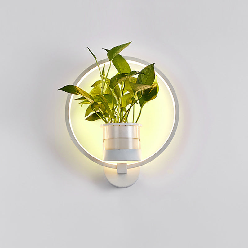 New Title: Taavita Geometric Ring Wall Sconce Light Living Room Planter Aluminum Minimalist Single LED Wall Mount Light