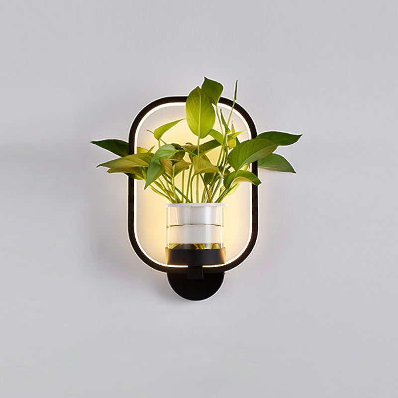 New Title: Taavita Geometric Ring Wall Sconce Light Living Room Planter Aluminum Minimalist Single LED Wall Mount Light