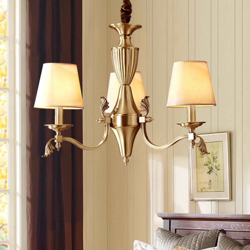 Taavita Candelabra Ceiling Lighting Modern Metallic Chandelier Light Fixture with Tapered Fabric Shade - 20 to 24 Inch 25 Inch & Above, 3 5 6 8 10 Lights, Beige Shade, 1 Tier